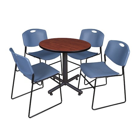 Kobe Kobe Round Table & Chair Set, Wood, Metal, Polypropylene Top TKB30RNDCH44BE